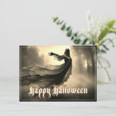 Black Vrouw Ghost in Hellscape - Halloween (Staand voorkant)