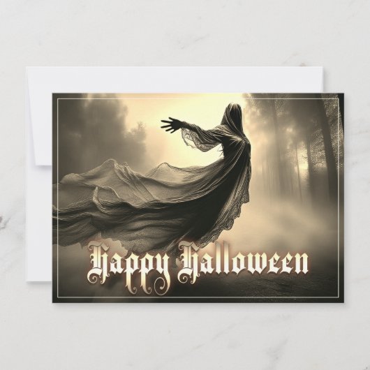 Black Vrouw Ghost in Hellscape - Halloween (Voorkant)