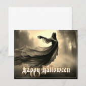 Black Vrouw Ghost in Hellscape - Halloween (Voorkant / Achterkant)