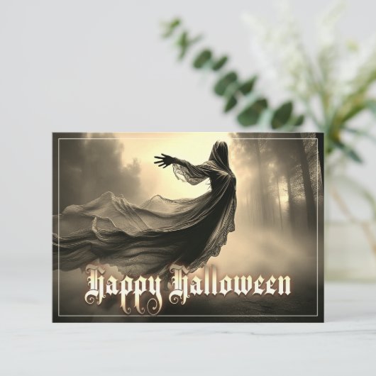 Black Vrouw Ghost in Hellscape - Halloween (Staand voorkant)