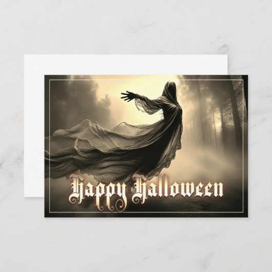 Black Vrouw Ghost in Hellscape - Halloween (Voorkant / Achterkant)