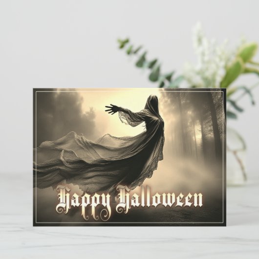 Black Vrouw Ghost in Hellscape - Halloween (Staand voorkant)