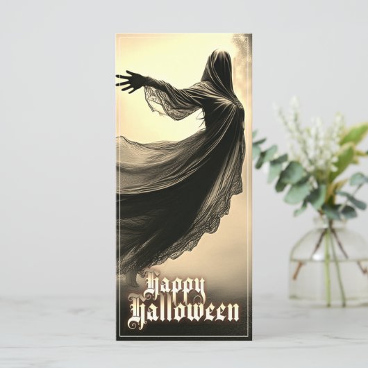 Black Vrouw Ghost in Hellscape - Halloween (Staand voorkant)