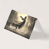 Black Vrouw Ghost in Hellscape - Halloween Kaart (Voorkant)