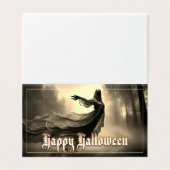 Black Vrouw Ghost in Hellscape - Halloween Kaart (Buitenkant ongevouwen)