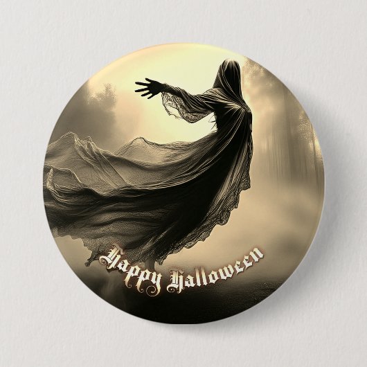 Black Vrouw Ghost in Hellscape - Halloween Ronde Button 7,6 Cm (Voorkant)
