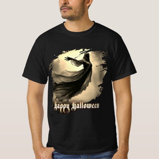 Black Vrouw Ghost in Hellscape - Halloween T-shirt (Voorkant)