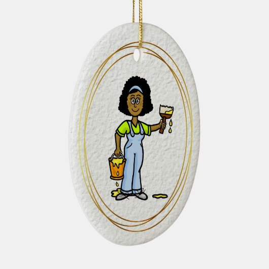 Black Vrouw House Painter Ornament (Rechts)