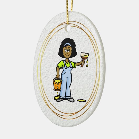 Black Vrouw House Painter Ornament (Links)
