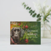 Black vrouw Labrador Retriever Feestdagenkaart (Staand voorkant)