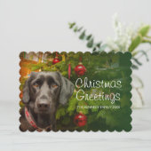 Black vrouw Labrador Retriever Feestdagenkaart (Staand voorkant)