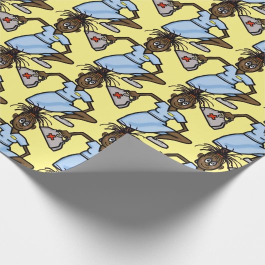Black Vrouw Nurse Gift Wrap Cadeaupapier (Hoek)