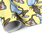 Black Vrouw Nurse Gift Wrap Cadeaupapier (Rol Hoek)