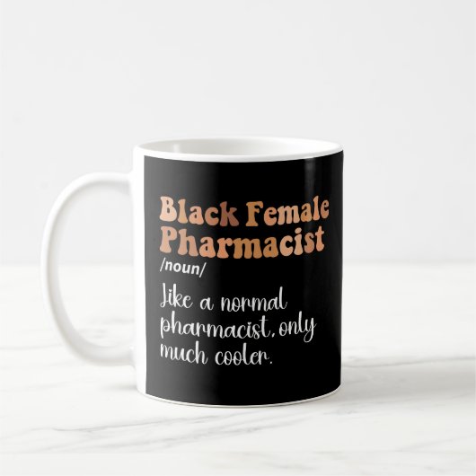Black Vrouw Pharmacist Funny Definition Koffiemok (Links)