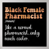 Black Vrouw Pharmacist Funny Definition Poster (Voorkant)
