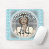 Black Vrouw Physician Assistant Muismat (Met muis)