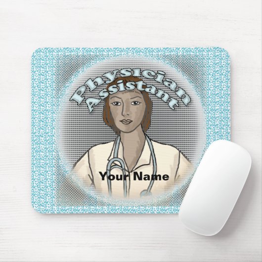 Black Vrouw Physician Assistant Muismat (Met muis)