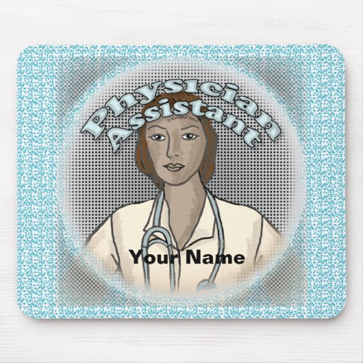 Black Vrouw Physician Assistant Muismat (Voorkant)