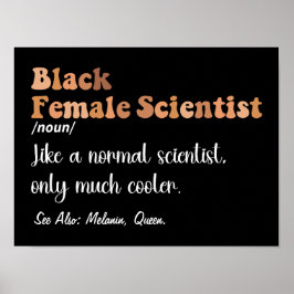 Black Vrouw Scientist Grappige Definitiewetenschap Poster