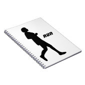 Black Vrouw Silhouette Painner Runner Run Notitieboek (Rechterzijde)