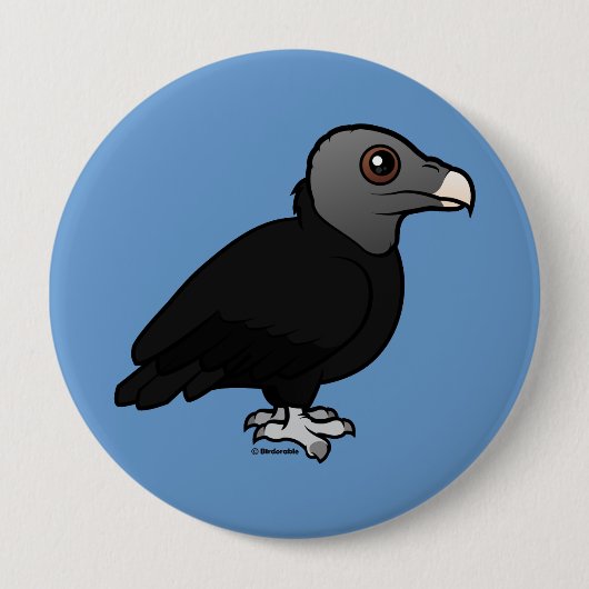 Black Vulture Ronde Button 4,0 Cm (Voorkant)