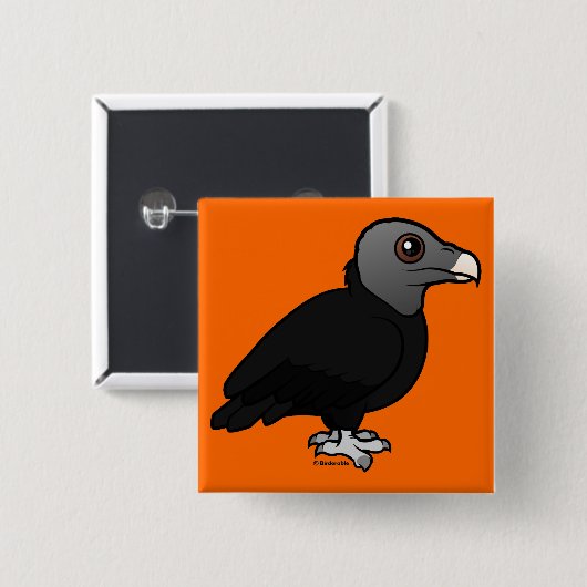 Black Vulture Vierkante Button 5,1 Cm (Voorkant /achterkant)