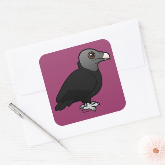 Black Vulture Vierkante Sticker (Envelop)