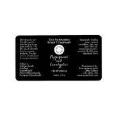 Black w curly text and logo dropper bottle label  (Voorkant)