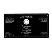 Black w curly text logo cosmetics bottle label  (Voorkant)