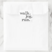 BLACK WALK JOG RUN (font SHADED) Vierkante Sticker (Tas)
