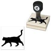 Black Walking Cat Silhouette Rubberstempel (Gestempeld)