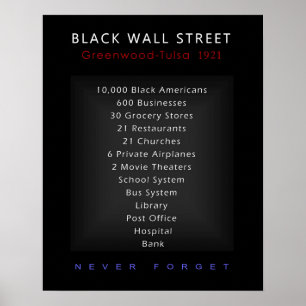 Black Wall Street - Nooit vergeten Poster