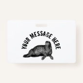 Black Walrus simpele illustratie Badge (Voorkant)