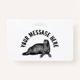 Black Walrus simpele illustratie Badge