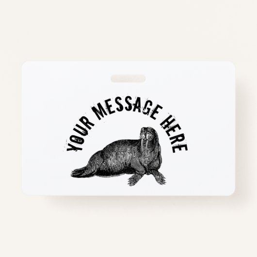 Black Walrus simpele illustratie Badge (Voorkant)