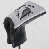 Black Walrus simpele illustratie Golfheadcover (3/4 voorkant)