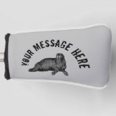 Black Walrus simpele illustratie Golfheadcover (Voorkant)