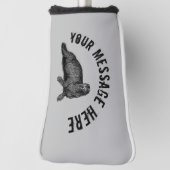 Black Walrus simpele illustratie Golfheadcover (Draai 90)