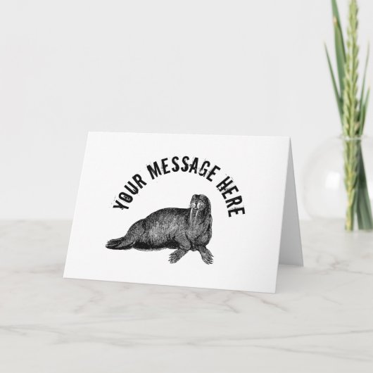 Black Walrus simpele illustratie Kaart (Voorkant)