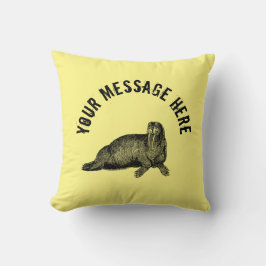 Black Walrus simpele illustratie Kussen