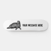 Black Walrus simpele illustratie Persoonlijk Skateboard (Horizontaal)