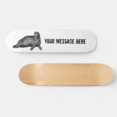 Black Walrus simpele illustratie Persoonlijk Skateboard (Horizontaal)