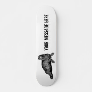 Black Walrus simpele illustratie Persoonlijk Skateboard