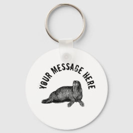 Black Walrus simpele illustratie Sleutelhanger