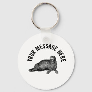 Black Walrus simpele illustratie Sleutelhanger
