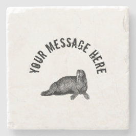 Black Walrus simpele illustratie Stenen Onderzetter