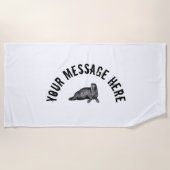 Black Walrus simpele illustratie Strandlaken (Voorkant)