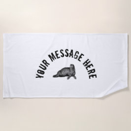 Black Walrus simpele illustratie Strandlaken