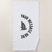 Black Walrus simpele illustratie Strandlaken (Voorkant)