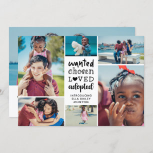 Black Wanted Chosen Loved Aangenomen Photo Collage Aankondiging